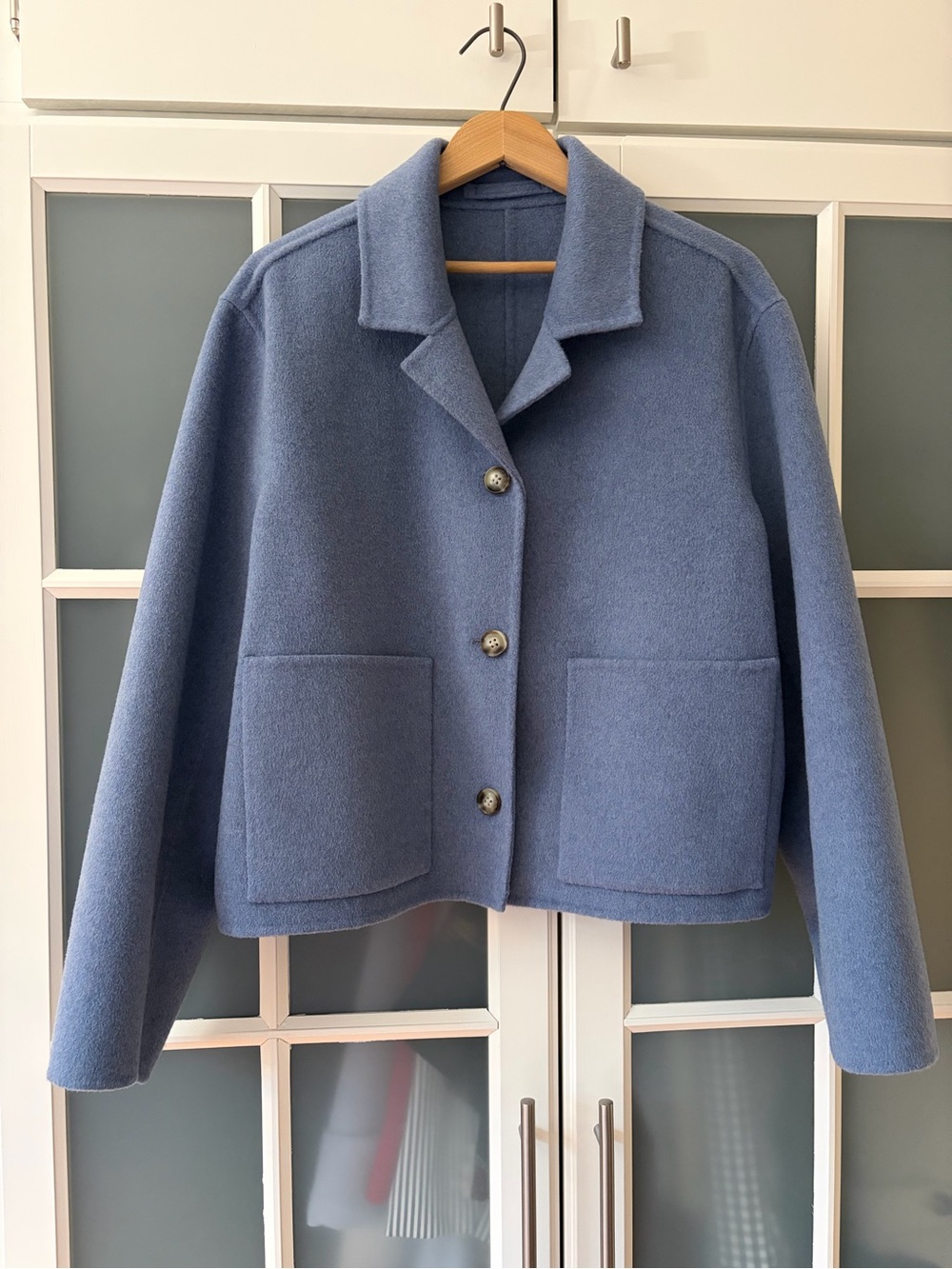 RW&CO. Dusty Blue Women's Button Wool Jacket